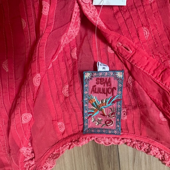 NWT Johnny Was Baez Phaedra Blouse Passion Fruit in Medium - Picture 3 of 11